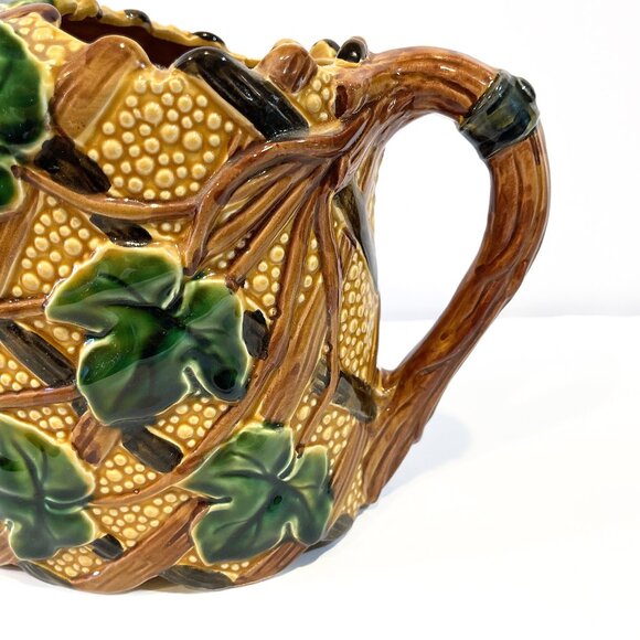 Vintage HALDON GROUP Ceramic Watering Can Lattice Ivy Leaf Japan Pottery - Picture 7 of 9